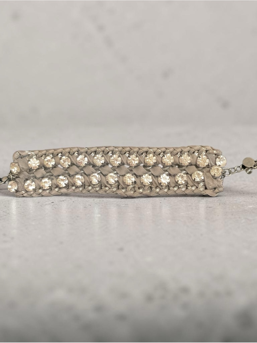 Rhinestone Embellished Bracelet on a Woven Ribbon by Simply Vera Wang.